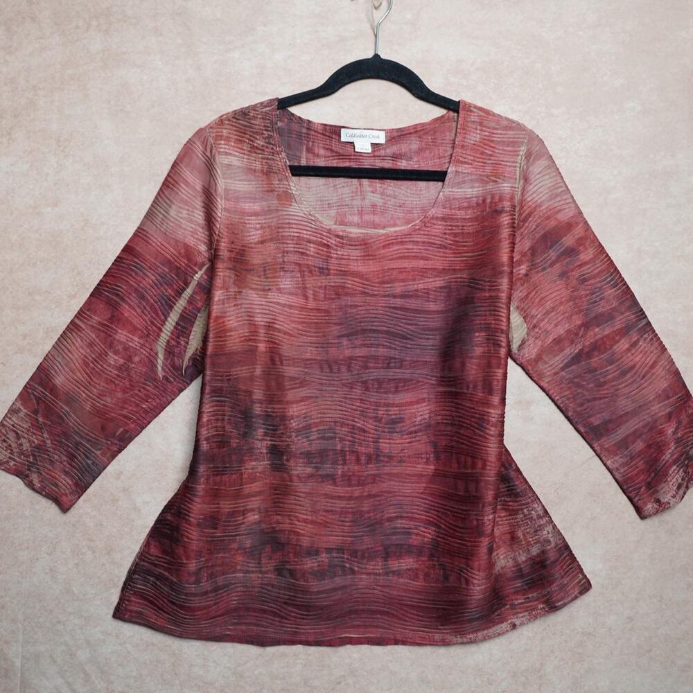 Coldwater Creek Textured Knit Top L USA Y2K